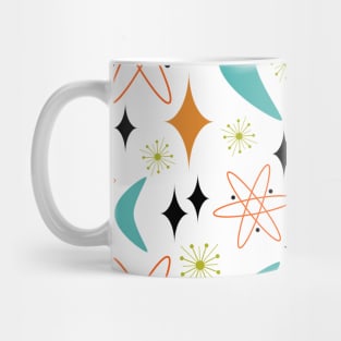 Atomic Boomerang Orange Aqua Blue Mid-century Mug